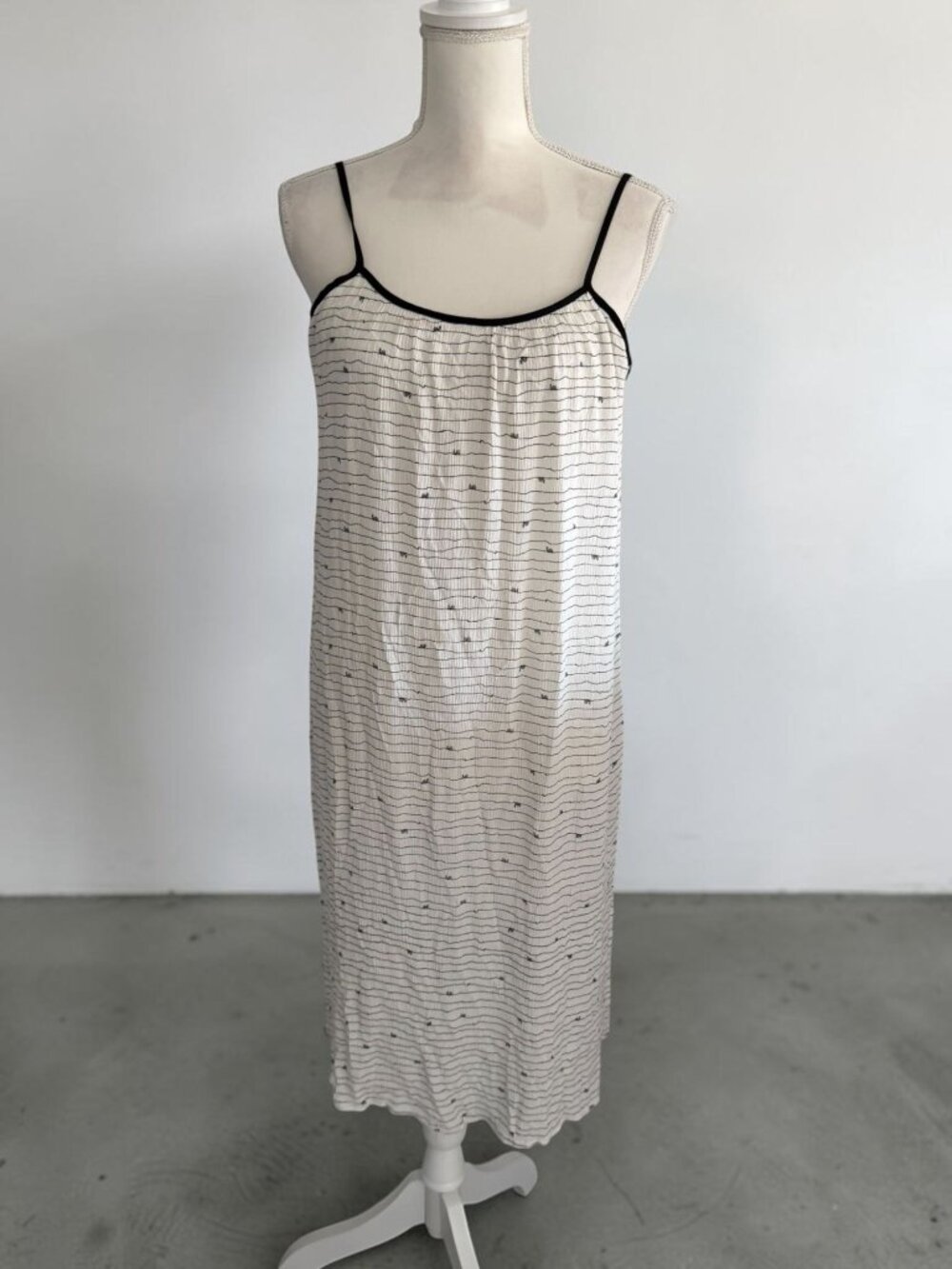 LOVESTITCH Snail Print Striped MIDI Dress Size Small